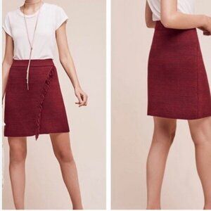Anthropologie Maeve Sweater Wrap Fringe Skirt
